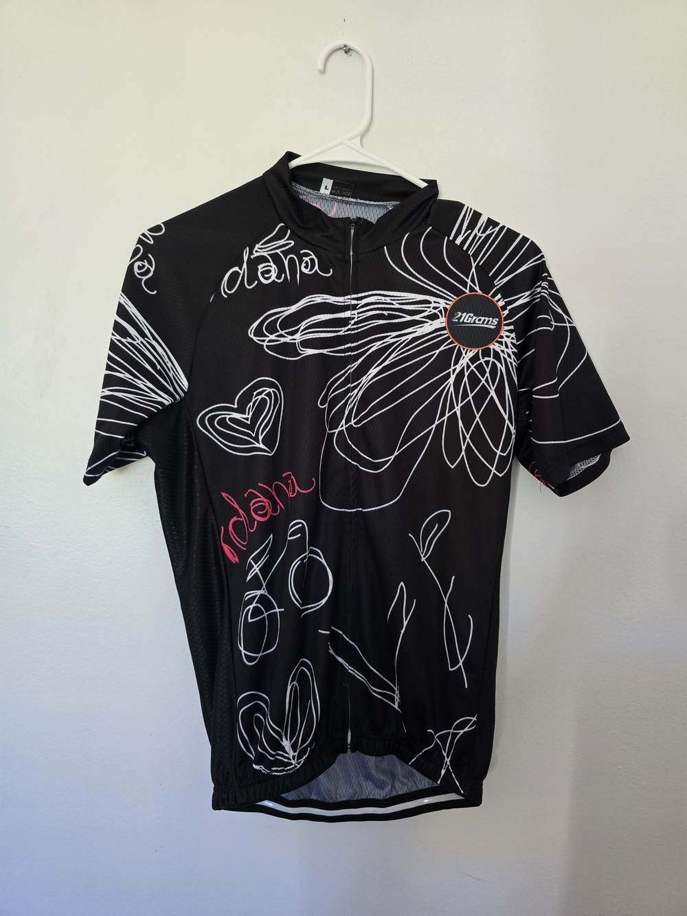 Women's Black Graphic Cycling Jersey